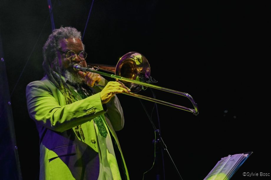 Pierre Chabrelle Trombone Player with Boney Fields and the BFB
