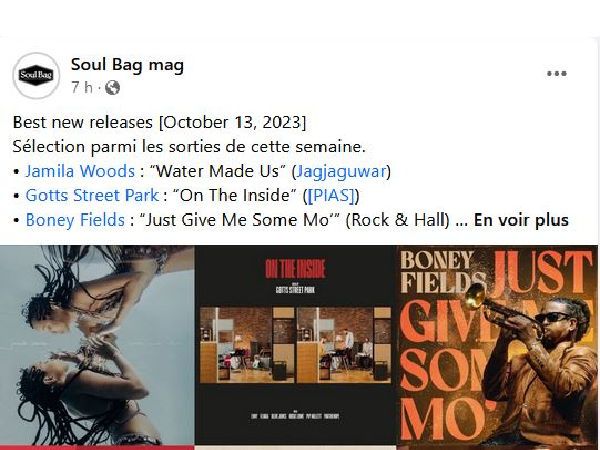 Soul Bag Magazine - Best New Release Oct 13,  2023 - Just Give Me Some Mo'